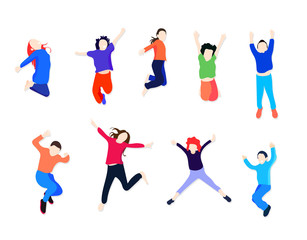Set bundle of children. Universal children's day icon set. Children play vector illustration.