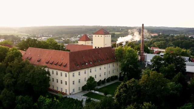 aerial view of the oldest beer brewery in the world, Weihenstephan, Freising, Bavaria, Germany