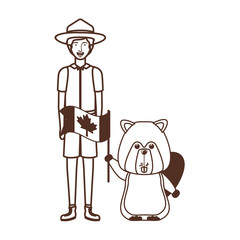 Isolated beaver animal and ranger design vector illustration