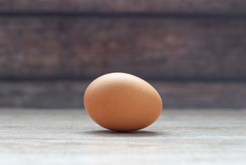 Close up of egg on a wooden background