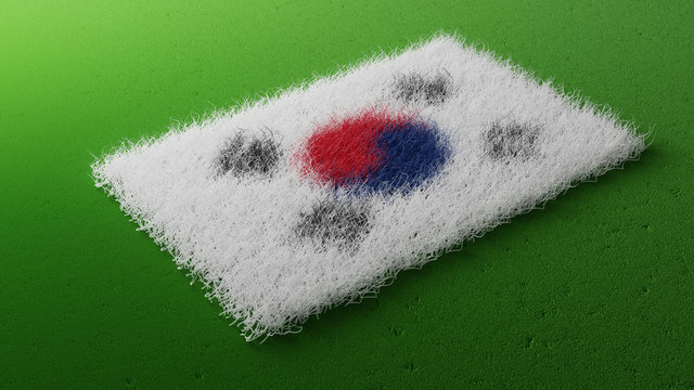 Korea Flag, South Korea National Colors Background  <<3D Rendering>>