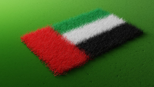  United Arab Emirates Flag, Uae National Colors Background  <<3D Rendering>>