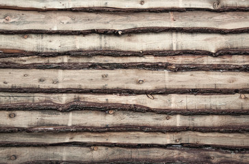 Wooden wall with horizontal planks