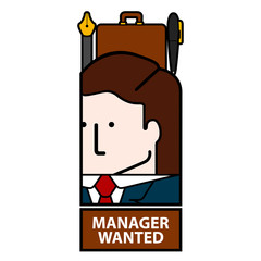 Isolated manager wanted avatar image - Vector illustration