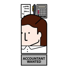 Isolated accountant wanted avatar image - Vector illustration