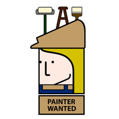 Isolated painter wanted avatar image - Vector illustration