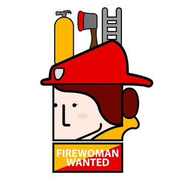 Isolated firewoman wanted avatar image - Vector illustration