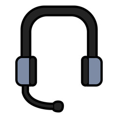 Isolated colored headphones icon over a white background - Vector