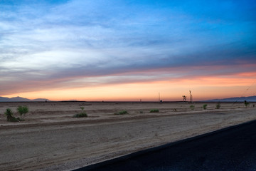 Desert Highway Sunset