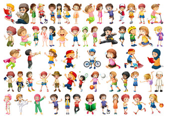 Set of different people