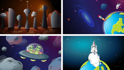 Set of space backgrounds © GraphicsRF
