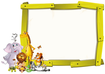 Border template with cute animals