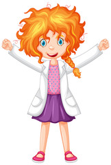 Girl in white gown looking happy