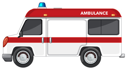Ambulance van on white background