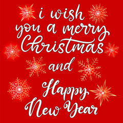 Fototapeta na wymiar Merry Christmas and happy new year lettering.