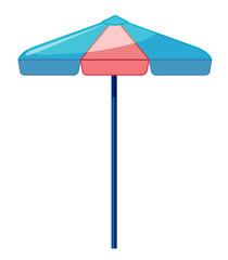 Beach umbrella on white background