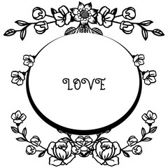 Beautiful card of love romantic, with various artwork of leaf flower frame. Vector