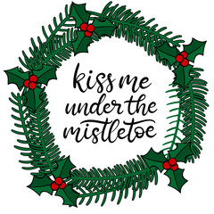 Merry Christmas and happy new year lettering.