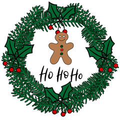 Merry Christmas and happy new year lettering.