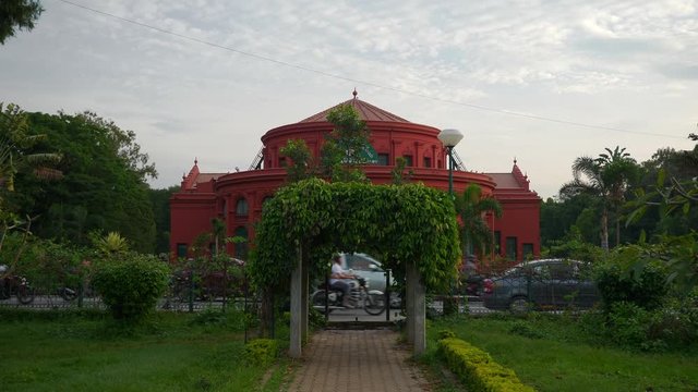 bangalore city park famous library entrance slow motion garden view panorama 4k india