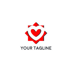 Heart Logo design vector template. Logotype concept icon