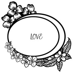 Frame pattern with beauty wallpaper of leaf flower, for elegant card love. Vector