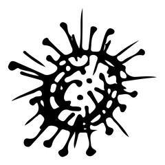 Outline microbe vector icon. Isolated black simple line element illustration from a medical concept. Editable vector stroke microbe. Virus icon. Hand drawn illustration. Virus, bacteria.