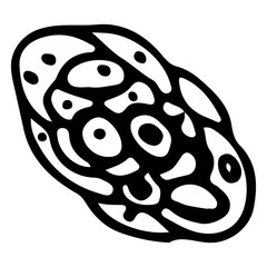 Outline microbe vector icon. Isolated black simple line element illustration from a medical concept. Editable vector stroke microbe. Virus icon. Hand drawn illustration. Virus, bacteria.