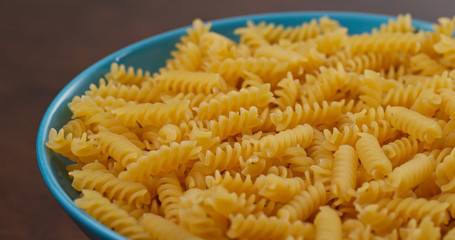 Pile of fusilli on plate