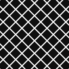 Fototapeta premium Cellular, grid seamless black and white pattern