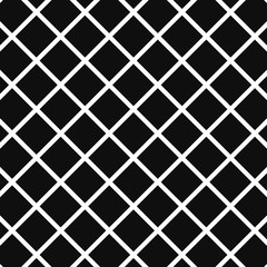 Cellular, grid seamless black and white pattern