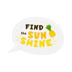 Find sunshine yellow flat vector lettering