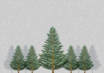 クリスマス　背景　もみの木　大木　樹木　木　林　森　針葉樹　雪景色　雪