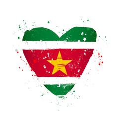 Surinamese flag in the form of a big heart.