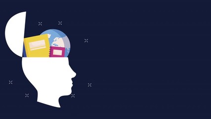 education and learn profile and books animation - Powered by Adobe