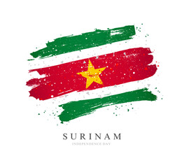 Suriname flag. Vector illustration on a white background.