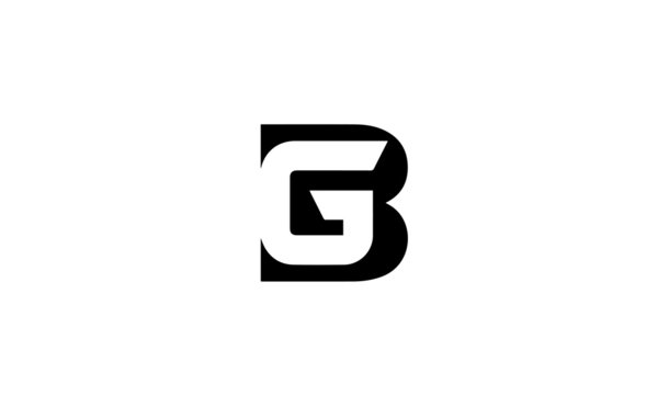 BG GB B G abstract letter mark alphabet monogram vector logo template