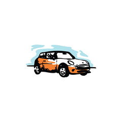 Abstract hand drawn car logo template
