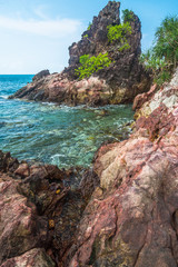 Image of beauty ocean with big rock in Koh Mak island, Thailand.