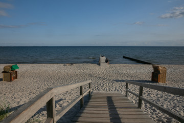 Obraz premium board walk at the popular vacation resort Heiligenhafen by the Baltic Sea