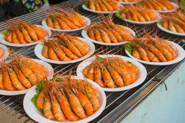 Steamed shrimp on a plate