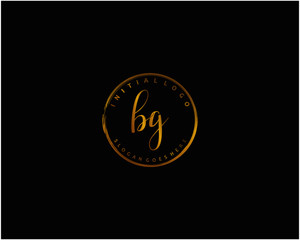 BG Initial handwriting logo vector	