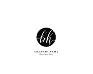 BH Initial handwriting logo vector	