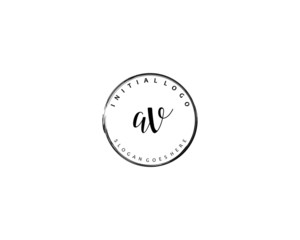 AV Initial handwriting logo vector	