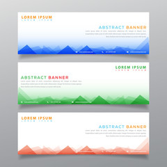 Fototapeta premium 3 Vector abstract geometric design banner. Modern design -Vector