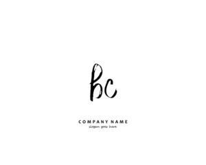 BC Initial handwriting logo vector	