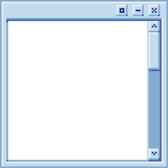 Window interface pixel art flat style vector illustration. Opened browser window template. Design for web and mobile app.  
