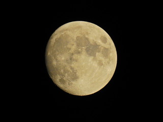 夜空に輝く月、月齢12.3