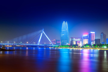 Ninbo City, China, night view
