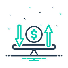 mix icon for economic balance 